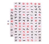 Zerodeko Tessere Mahjong Inglese Portatili per Apprendimento e Memoria | Set a Tema Tessere Bianche in Plastica e Carta, per Scuola, Viaggio e Principianti