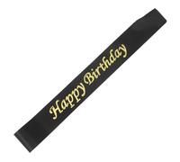 Zerodeko Tracolla Galateo di Compleanno Decorazione Compleanno Decorazioni Compleanno Compleanno Fascia di Compleanno per Ragazze Decorazioni di Compleanno Donne Raso Black