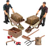 Zerodeko Trattori 1 32 12 pezzi personaggi agricoli set di giocattoli in plastica modello realistico agricolo accessorio per gioco di ruolo