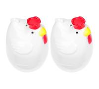Zerodeko Vaporiera per Uova 2 Pezzi per Microonde in Plastica Cuoci Uova Comodo a Forma di Pulcino per Preparare la Colazione in Cucina