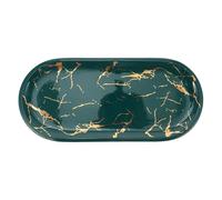 Zerodeko Vassoio in Ceramica Verde Marmorizzato per Sushi e Gioielli, Elegante Piatto da Esposizione Superficie Opaca, Facile da Pulire e Sicuro per Alimenti, per Negozi di Gioielli