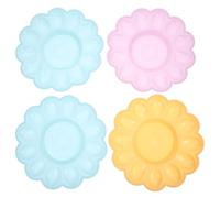 Zerodeko Vassoio Uova Sode 4 Pezzi, Portauova Plastica, Misure 24x24x3cm, Colore Casuale, per Esposizione e Conservazione in Frigorifero