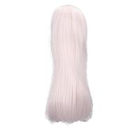 Zerodis 1/3 BJD - Parrucca per bambola SD, 21-24 cm, in seta naturale morbida ad alta temperatura, capelli lunghi e lisci mohair, con frangia per indossare parrucca per bambole BJD, colore rosa fai da