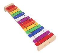 Zerodis 15 Note di Xilofono Colorate per la Campana Educativa con 2 Maltetti, Strumento Giocattolo in Pino e Alluminio per lo Sviluppo del Coordinamento della Mano, Adatto Ai Bambini Piccoli e Piccoli