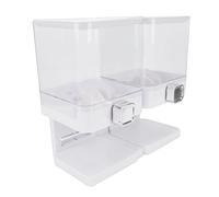 Zerodis 2 Pezzi 2 Contenitori per Alimenti, Dispenser per Cereali da Banco con Struttura in PET Ermetica per Mantenere la Freschezza Fino a un Mese e capacità di 3,7 litri. Contie (WHITE)