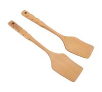Zerodis 2 Pezzi Turner da, Strumento di Cottura in Legno di Betulla Ergonomica con Design Compatibile Non Stick per L'uso Quotidiano