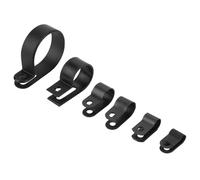 Zerodis 200 Pcs Clamp/Holder P Clips Morsetti per Cavi in Plastica di Luce con 6 Dimensioni 3/16 1/4 3/8 1/2 /4/8 per i Cavi Fissati Tubi (BLACK)