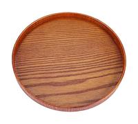 Zerodis 24/27/33 CM Tondo Legno Naturale Vassoio da Portata Piatto di Piatti in Legno Tè Cibo Acqua Bere Piatti per Controsoffitto Cucina Caffè Tavolo Prima Colazione (33 cm)