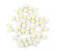Zerodis 50 Pz LED Chip ad alta potenza, Super Bright SMD COB Emettitore di luce Componenti diodo 1W Illuminazione fai da te per Proiettore Spotlight ad alta potenza (Bianco Freddo)