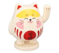 Zerodis Accessori da Scrivania Gatto Che Agita Braccio Fortuna Ricchezza Benvenuto Maneki Neko con Pannello Solare Integrato per Casa Ufficio Decorazione Cruscotto Auto Alimentazione Solare