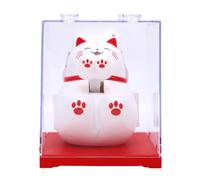 Zerodis Accessori da Scrivania Gatto Rilevamento Automatico della Luce Mascotte della Fortuna Che Fa Cenno Statua Mini Cruscotto Decorazione Interna Risparmio Energetico Figura di Movimento