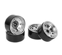 Zerodis Accessori per Modellini di Auto Set di Cerchi in Acciaio in Lega di Zinco per Axial Scx10 Scx10 Ii Iii Crawler Performance 4 Pezzi Rc Cerchi 1,9 Pollici Durevoli (SILVER)