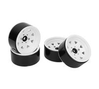 Zerodis Accessori per Modellini di Auto Set di Cerchi in Acciaio in Lega di Zinco per Axial Scx10 Scx10 Ii Iii Crawler Performance 4 Pezzi Rc Cerchi 1,9 Pollici Durevoli (WHITE)