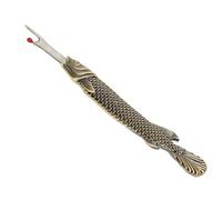 Zerodis Accessori per Strumenti per Maglieria Strumento per Rimuovere i Punti Portatile a Forma di Pesce Vintage per Cucire Ricami e Progetti Artigianali Taglia Asole Ergonomico (Bronzo verde)