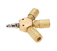 Zerodis Accoppiatore Rapido Pneumatico, Connettore a Tre Vie in Metallo NPT1/4 per Tubi d'aria e Strumenti con estremità Filettate, per Splitter Pneumatico per Collettore d'aria