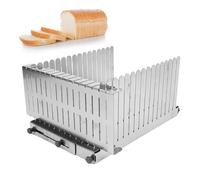 Zerodis Affettatrice per Pane in Acciaio Inossidabile, Guida per Affettare il Pane Regolabile per un Taglio Uniforme con Design Pieghevole, per Panifici e Cucine Commerciali