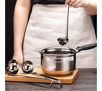 Zerodis Altri Utensili da Accessori Mestolo Manico Ergonomico Facile da Versare Capacità 3 Oz e Ristorante Usa Zuppa in Acciaio Inossidabile (SILVER)