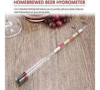 Zerodis Altri Utensili da Accessori Misuratore di Alcol Densimetro di Vetro Strumento Accurato per Test del Contenuto di Alcol per Birra Fatta in Casa Densimetro 3 in 1 per (Colore assortito)