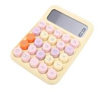 Zerodis Artigianato retrò Rotondo Bottone Grande Calcolatrice Scientifica del Desktop con Tastiera Meccanica Adatta per la Scuola di Ufficio Calcolatrice Colorata a 12 Cifre Colorata (limone giallo)