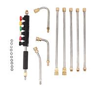 Zerodis Bacchetta di Prolunga per Idropulitrice 5 Aste Dritte 3 Aste Curve con 6 Ugelli Sostituzione a Connessione Rapida per Anello Anti-Perdita