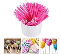 Zerodis Bastoncini da 100 Pezzi, Bastoncini per Cake Pop per Caramelle Al Cioccolato, con Artigianali Fai-da-te da 10 Cm per Decorare (Rosea)