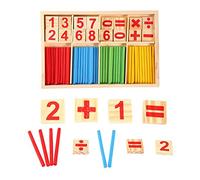 Zerodis Bastone di conteggio in Legno colorato, Scheda Digitale per Bambini in età prescolare, Matematica Giocattolo educativo Building Block Intelligence Stick