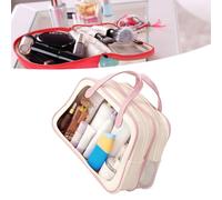 Zerodis Borsa per Cosmetici Wet Dry, PVC Impermeabile, Organizer Cosmetico da Viaggio Extra Large per Donne e Famiglie, 11,4x5,9x6,7 Pollici (PINK)