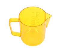 Zerodis Brocca per Schiuma di Latte da 600 Ml Brocca per caffè in Acrilico per la Cottura a Vapore per Latte Art con Beccuccio in Olecrano per Servire la Misurazione della Schiuma (YELLOW)