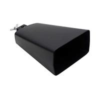 Zerodis Campanaccio a Percussione, Campanaccio in Metallo Nero con Bastone da 6 Pollici, Accessorio per Tamburo a Percussione Manuale Dal Suono Vivace, Facile da Trasportare per le Prove e le