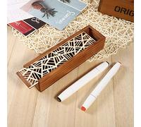 Zerodis Cassetta a Matita in Legno Ad Alta capacità, di Organizzatore di Stoccaggio Desktop Uso della Scuola, Leggero e Facile da Trasportare con diversità Funzionale (Tipo di patch geometrico)