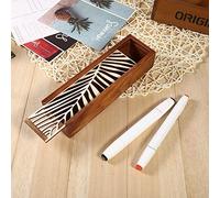 Zerodis Cassetta a Matita in Legno Ad Alta capacità, di Organizzatore di Stoccaggio Desktop Uso della Scuola, Leggero e Facile da Trasportare con diversità Funzionale (Tipo di foglie)