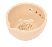 Zerodis Ciotola per Grattugia Aglio, Design a 5 Fori Ciotola per Estrattore di Erbe in Ceramica Multifunzionale Peeling Efficiente Utensili da Cucina Forniture per Insalate