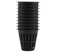 Zerodis Confezione da 10 Cestini Idroponici in Rete di Plastica, Riutilizzabili, Leggeri e Traspiranti, per Piantare Fuori Suolo, Balconi, Fiori, Vivai (BLACK)