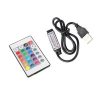 Zerodis Controller per Strisce Luminose LED RGB a 24 Tasti, Telecomando IR Mini USB con Regolazione della luminosità Ed Effetti Dinamici, per Luci Decorative e Luci Wallwasher (Lunghezza della