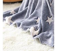 Zerodis Coperta Luminosa per Bambini, Morbida Coperta in Peluche con Motivo a Stella Lunare 100x150 Cm, Crea un'atmosfera Calda per i Bambini (Grey)