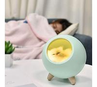 Zerodis Cute Cat Night Light Led Touch Dimming 1200Mah USB Ricaricabile con Calda Luce Morbida per Donne Girls di Compleanno di Compleanno Bianco Verde (GREEN)