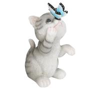 Zerodis Decorazione da Giardino Solare per Gatti Decorazione da Giardino Solare per Gatti Figurina di Gatto da Esterno per Portico Luce Decorativa Scultura da Giardino per Gatti Statua