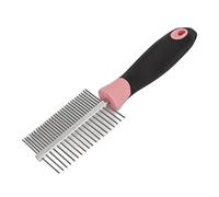 Zerodis Det Ai Denti della Bicicletta da Battaglia in Acciaio Inossidabile e Rimozione delle Pulci Morbide - 1 X Doppio Molo con Animali Domestici a Doppio Lato (PINK)