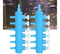 Zerodis Distributore di Accessori per Acquario 2 Pezzi Adattatore per Pompa di Ossigeno per Tubo d'Aria in Plastica per Acquario con Opzioni a 5 Vie Tubo d'Aria da 4 Mm Blu Bianco Splitter Aria (#5)