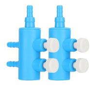 Zerodis Distributore di Accessori per Acquario 2 Pezzi Adattatore per Pompa di Ossigeno per Tubo d'Aria in Plastica per Acquario con Opzioni a 5 Vie Tubo d'Aria da 4 Mm Blu Bianco Splitter Aria (#1)