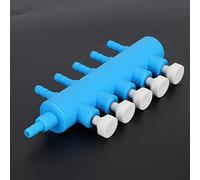 Zerodis Distributore di Accessori per Acquario 2 Pezzi Adattatore per Pompa di Ossigeno per Tubo d'Aria in Plastica per Acquario con Opzioni a 5 Vie Tubo d'Aria da 4 Mm Blu Bianco Splitter Aria (#4)