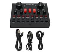 Zerodis Elettronica Interattiva Cambiatura Vocale Scheda Audio Live con Chip e Karaoke Live Streaming su Tablet per Telefoni 16 Effetti Sonori 8 modalità (BLACK)