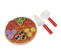 Zerodis Far Finta di Giocare Set di Cibo, Giocattoli da Taglio per Pizza Simulati, Giochi di Ruolo sicuri Giocattoli in Legno per Bambini Bambini Che imparano e educativo