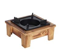 Zerodis Fornello Ad Alcool Portatile, Fornello Ad Alcool Dal Design Cavo Barbecue Forno Ad Alcool Bruciatore Ad Alcool Utensili da con Ripiano in Legno per Campeggio Picnic All'aperto