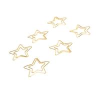 Zerodis Forniture per Ufficio Graffette per Carta Piccole Graffette in Metallo Placcato con Design a Stella a Punte per Scrapbooking a Casa, Ufficio Scolastico, 100 Pezzi a Forma di Stella Dorata