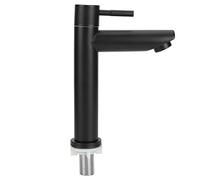 Zerodis G1/2 Rubinetto a Freddo Singolo, Rubinetto Dell'acqua Singola Dell'acqua Fredda per Lavaggio in Acciaio (Punta dritta bassa (senza tubo))
