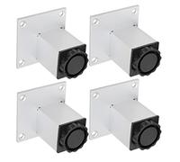 Zerodis Gambe per Mobili Quadrate da 4 Pezzi, Piedini per Mobili Regolabili in Lega di Alluminio con Manopola Girevole per Armadi, Scaffali, Tavolini da caffè, (Gambe per mobile quadrate da 60 mm,