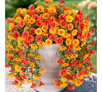 Zerodis Ghirlande di Vite Artificiali Morning Glory per Porta D'ingresso, Plastica Resistente Sbiadimento, Senza Bisogno di Acqua, Ghirlanda per Porta Primaverile (Morning Glory Arancione Rosso Mix