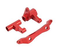 Zerodis Gruppo Sterzo in Alluminio per Auto RC 1/6, Ricambio in Lega Leggera Ad Alta Resistenza (rosso)