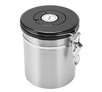 Zerodis Il Contenitore Ermetico in Acciaio per tè e caffè con Datario Mantiene Il caffè fresco. Grande capacità per gli Amanti del Contenitore per in Acciaio Inossidabile (SILVER)